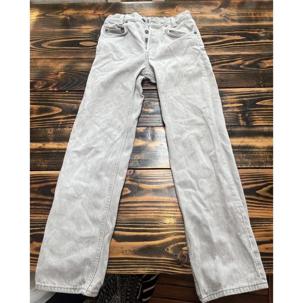 Vintage Levi’s 701 Student Fit Jeans W27 L28 Made USA Gray Button Fly 80s 90s